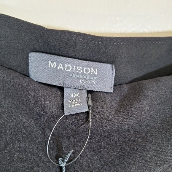 NWT Madison spaghetti strap black shirt size 1X - Picture 3 of 4
